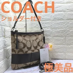 極美品❣️COACH ❣️コーチ F13674 シグネチャー キャンバス×レザー 2WAY ショルダーバッグ ハンドバッグ 斜め掛け ブラウン レディース　通勤　通学　トラベル　ビジネス　カジュアル　ブランド　ロゴ　希少　本物保証　極美品　美品