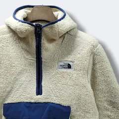 S THE NORTH FACE ザノースフェイス クリーム キャンプ셔 フード アノラック フリース