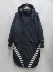 adidas アディダス オリジナル BIGフーディー ロング パーカ / レディース M ブラック