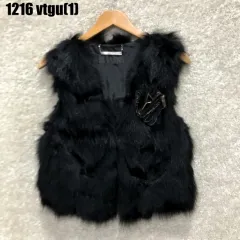 タンカーズ ブラック ファー ベスト レディース s