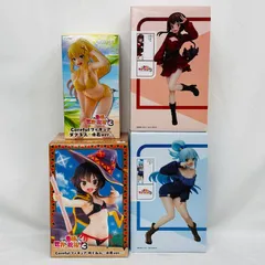 未開封 このすば プライズ フィギュア 4体 まとめ セット この素晴らしい世界に祝福を / めぐみん アクア ダクネス 水着 Coreful デザインココ