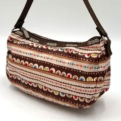 LeSportsac レスポートサック ハンドバッグ ナイロン コスメ ポーチ ブラウン ドット柄