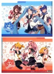 【中古】クリアファイル B.ミク＆メイコ＆KAITO/リン＆レン＆ルカ(セーラー服)A4仕切り付きクリアファイル 「VOCALOID」 初音ミクフェア 6th Anniversaryグッズ