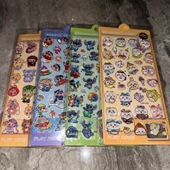 新品　色々キャラクター　ボンボンドロップ　ウォーターシール　４枚セット