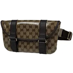 グッチ GUCCI GG柄 ウエストバッグ ボディバッグ ボディバッグ コーティングキャンバス ブラウン 374617 レディース 【中古】