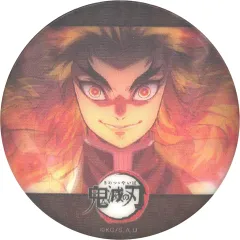 【中古】バッジ・ビンズ 煉獄杏寿郎(D柄) 「劇場版 鬼滅の刃 無限列車編 上映四周年記念 炎柱・煉獄杏寿郎カフェ×ufotable Cafe×マチ★アソビCAFE×ufotable DINING×ufotable CINEMA ランダムアニメーション缶バッジ