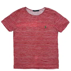 POLO RALPH LAUREN レッド グリーン ポニーストライプ 半袖 XL