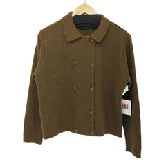 リズ クレイボーン LIZ Claiborne ダブルブレスト 猫目ボタン 短丈 ウール混 ニットジャケット レディース 表記無 