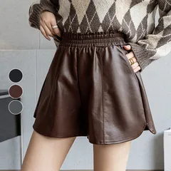 PUレザー ショートパンツ レディース