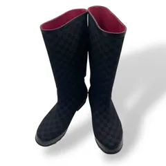 美品　超希少　L.L. Bean エルエルビーン　レインブーツ　ロングブーツ　市松模様　ブロック　y2k archive 00s 黒　ブラック　26cm