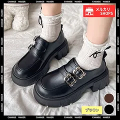 【ブラウン】厚底 ローファー レディース 美脚 韓国風 ストラップ レザー調 ボリュームソール 太ヒール 歩きやすい 疲れにくい 通勤 通学 クラシック オルチャン メイド靴 CH99YYXC-055