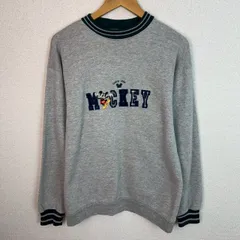 90s Mickey & Co ディズニー スウェット トレーナー キャラクター刺繍 グレー メンズ 古着 ストリート レトロ
