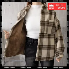 【送料無料】裏起毛チェックシャツジャケット ゆったり レディース レトロ風 厚手シャツ 長袖 軽アウター カジュアル シャツアウター 体型カバー ふわふわ ビッグチェック 冬 裏フリース アウター ライトアウター 新品 未使用 CH6YINGXIANG-001