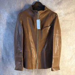 未使用✨Paul Smith ポールスミス レザージャケット M ブラウン系　シープスキン 裏地ドット柄 シングルライダース 日本製 タグ付き