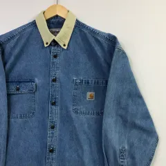 XL Carhartt カーハート コーデュロイネック デニム シャツ
