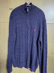 ポロ ハーフジップ ケーブル ニット