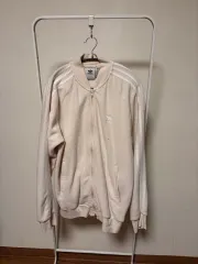 アディダス 3本線 アイボリー トラックジャージ