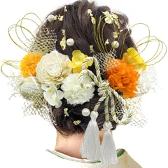 【在庫処分】[JZOON] 髪飾り 成人式 髪飾り 9色 ドライフラワー 造花飾り 水引 紐 ヘアーアクセサリー 和玉 かすみ草 金箔 人気 和服 着物 振袖 袴 花 浴衣 成人式 七五三 結納 卒業式 入学式 結婚式 発表会 T1300