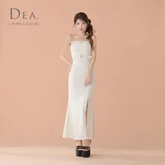 DEA. by ROBE de FLEURS ディアバイローブドフルール ロングドレス DE4118【サテンベロアスリットロングキャミキャバドレス】Ivory