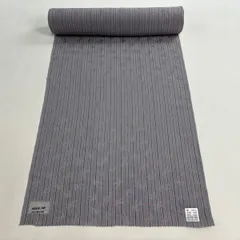 反物 秀品 小紋 薄物 地紋 縞 灰色 正絹 【中古】
