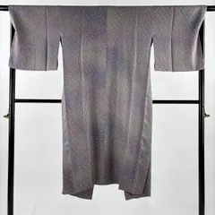 道中着 身丈127cm 裄丈68cm L 和装コート ぼかし柄 灰紫 正絹 秀品 【中古】