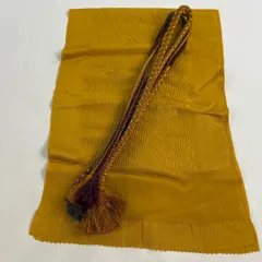 【美品】 和装セット 優品 帯締め帯揚げ2点セット 桜 金糸 山吹色 正絹 和装小物  【中古】