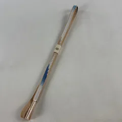 【美品】 帯締め 優品 フォーマル 幾何学模様 銀糸 ベージュ 正絹 和装小物  【中古】