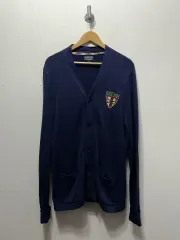 ポロ ラルフローレン ネイビー ワッフル ニット カーディガン L