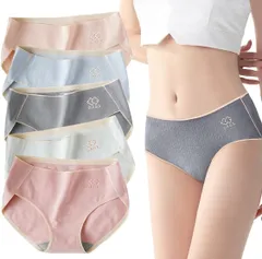 Reyika] ショーツ レディース 綿 100% 【5枚セット】 シームレスショーツ レディース 高通気性 消臭抗菌 パンツ 女性用 下着 コットン L (日本サイズM相当)