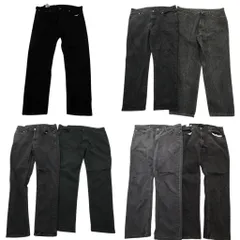 古着卸 まとめ売り リーバイス 品番MIX ブラックデニム パンツ 7枚セット (メンズ 38 /40 ) 502 514 541 フェード アメカジ 中古 ND0670