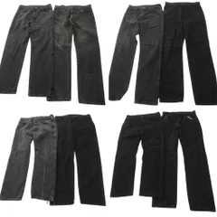 古着卸 まとめ売り RUSTLER ラスラー ブラックデニム パンツ 8枚セット (メンズ 34 ) アメカジ ストレート 中古 古着 ND0769