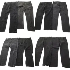 古着卸 まとめ売り RUSTLER ラスラー ブラックデニム パンツ 8枚セット (メンズ 40 ) ストレート アメカジ 中古 古着 ND0766