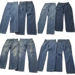 古着卸 まとめ売り ディッキーズ Dickies ペインターデニム パンツ 8枚セット (メンズ 30 /32 /33 /34 ) フェード ワーク 中古 古着 ND0703