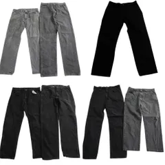 古着卸 まとめ売り RUSTLER ラスラー ブラックデニム パンツ 7枚セット (メンズ 36 ) アメカジ ストレート グレー 中古 古着 ND0799