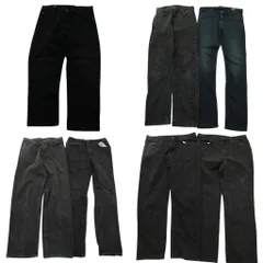 古着卸 まとめ売り リー LEE ブラックデニム パンツ 7枚セット (メンズ 36 /34 /33 ) フェード アメカジ 中古 古着 ND0735