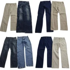 古着卸 まとめ売り Wrangler ラングラー デニム パンツ 8枚セット (メンズ 32 ) フェード ストレート ホワイト アメカジ 中古 古着 ND0795