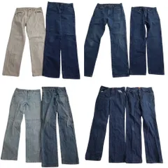 古着卸 まとめ売り Wrangler ラングラー デニム パンツ 8枚セット (メンズ 33 ) ストレート ホワイト インディゴブルー 中古 古着 ND0793