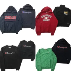 古着卸 まとめ売り チャンピオン Champion スウェット 8枚セット (メンズ M ) 三段ロゴ カレッジ風 フーディー 中古 古着 ND0821