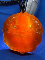 南紅瑪瑙 福は天から降り 黒曜石ネックレス1534-2/2