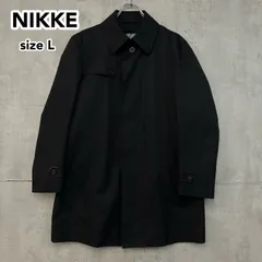 NIKKE 日本毛織 ライナー付き ステンカラーコート L ブラック 比翼仕立て 2way 中綿 キルティング ビジネス フォーマル ハーフコート メンズ アウター 黒 定番 シンプル 撥水 防寒 春 大きいサイズ ★ ◇■