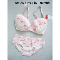 【新品】 AMO'S STYLE by Triumph　アモスタイルバイトリンプ　ブラジャー&サニタリーショーツ  E65/M   送料込み　6461292