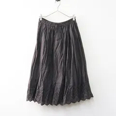 サマンサモスモス Samansa Mos2 SM2 裾スカラップ ロングスカート F‖チャコールブラウン ボトムス ロング【2400014735123】