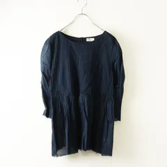 ジャーナルスタンダードラックス journal standard luxe ピンタックギャザーブラウス‖ネイビー トップス フレア 長袖【2400014715408】