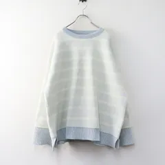 ニコアンド niko and… リバーシブルモールニットプルオーバー L‖オフホワイト トップス 長袖 ボーダー【2400014736014】