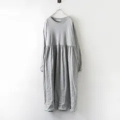 2025AW フリークスストア FREAK'S STORE ウエスト ギャザー 切り替え ワンピース M‖グレー ドレス ロング 長袖【2400014735826】