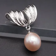 L177 淡水真珠 パール SILVER刻印 ペンダント トップ ピンク系カラー デザイン シルバー チャーム ヘッド 6月誕生石