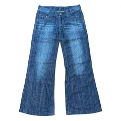 LEVI'S LADY STYLE IN355-0001 日本製 ヘンプ混 ローライズ バギーデニム ワイド ブーツカット インディゴ サイズ28 レディースL リーバイス レディースタイル
