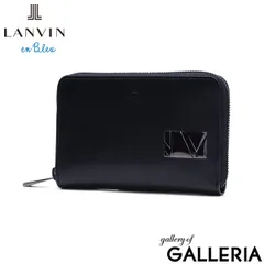 ランバン オン ブルー 二つ折り財布 メンズ 小さめ LANVIN en Bleu 財布 本革 レザー ブランド ラウンドファスナー 小銭入れあり ボックス型小銭入れ コンパクト シンプル  軽量 おしゃれ 上品 ロゴ ディアブロ 519604
