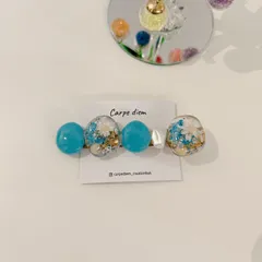 ꕤ••オトナカワイイ 推しカラーライトブルーのヘアクリップ••ꕤ