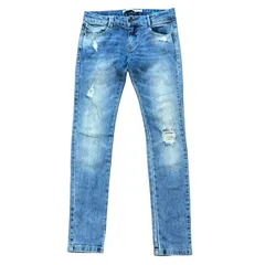 ZARA TRAFALUC Premium Wash Collection SLIM ボーイフレンドデニム テーパード ダメージ加工 ライトブルー ザラ プレミアムウォッシュ